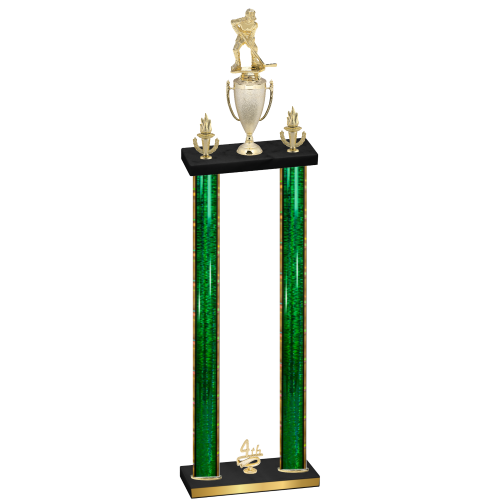 Double Green Glacier Fourth Place Hockey Trophy