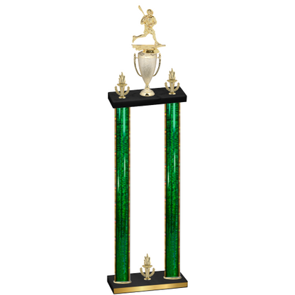 Double Green Glacier Victory Lacrosse Trophy