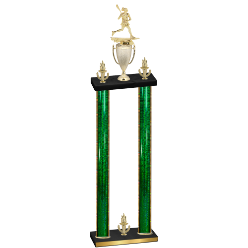 Double Green Glacier Victory Lacrosse Trophy