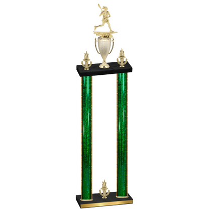 Double Green Glacier Victory Lacrosse Trophy