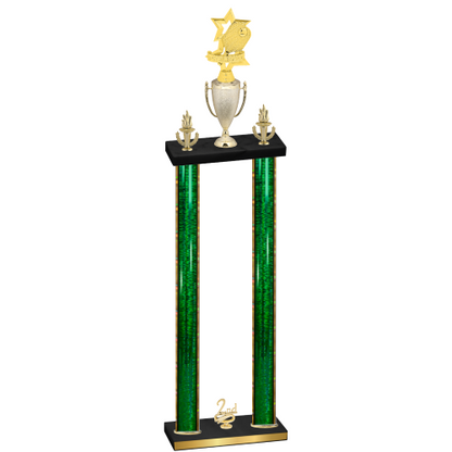 Double Green Glacier Second Place Pickleball Trophy