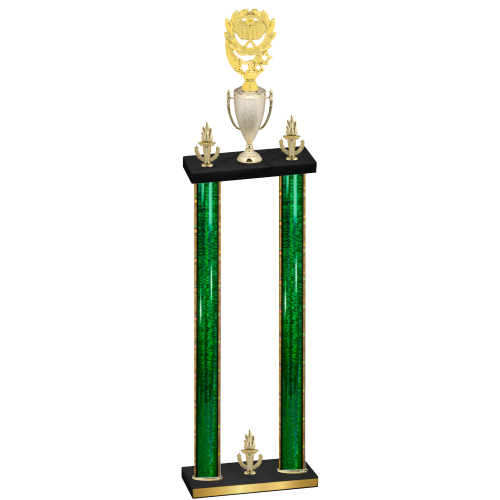 Double Green Glacier Victory Pickleball Trophy