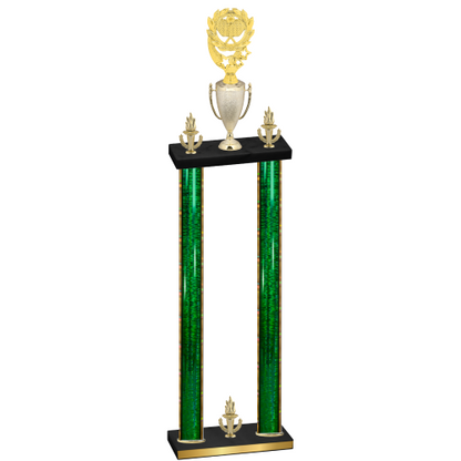 Double Green Glacier Victory Pickleball Trophy