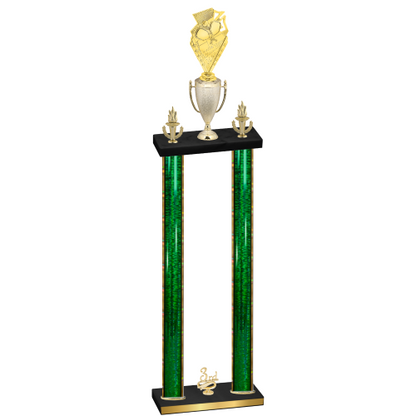 Double Green Glacier Third Place Pickleball Trophy