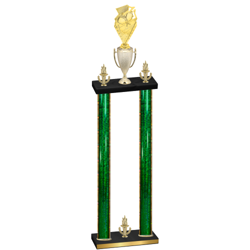 Double Green Glacier Victory Pickleball Trophy