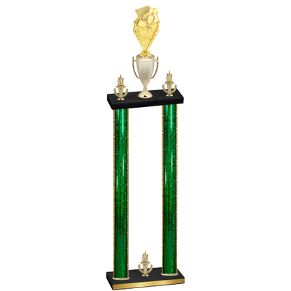 Double Green Glacier Victory Pickleball Trophy