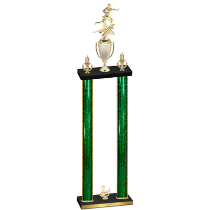 Double Green Glacier Second Place Flag Football Trophy