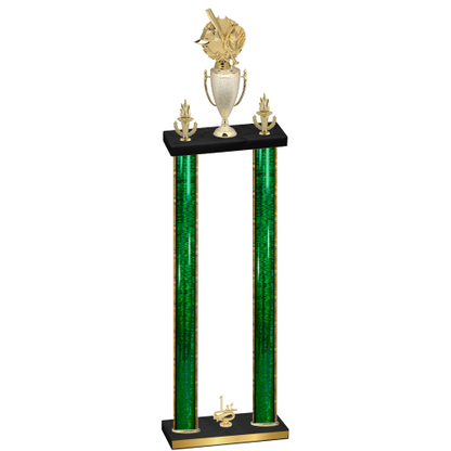 Double Green Glacier First Place Baseball Trophy