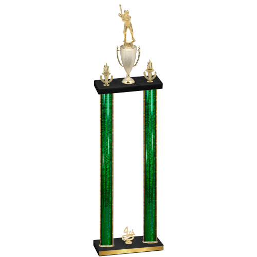 Double Green Glacier Fourth Place Baseball Trophy
