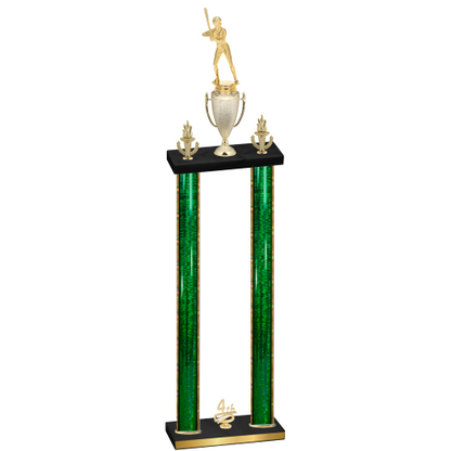 Double Green Glacier Fourth Place Softball Trophy