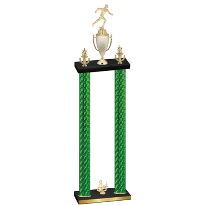 Double Green Carbon Fiber Third Place Running Trophy