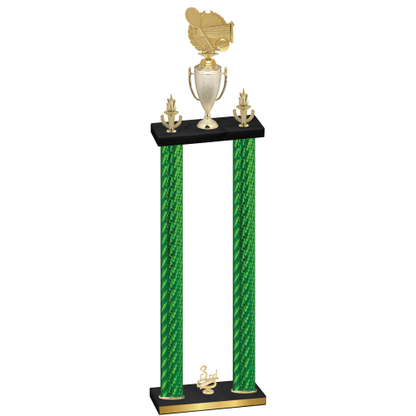 Double Green Carbon Fiber Third Place Tennis Trophy