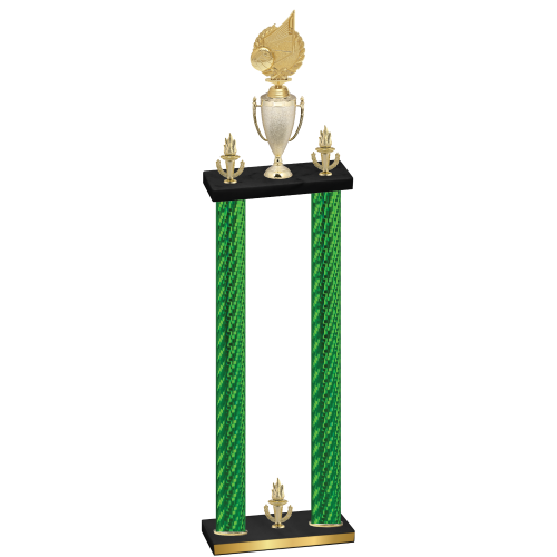 Double Green Carbon Fiber Victory Volleyball Trophy