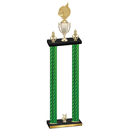 Double Green Carbon Fiber Year Volleyball Trophy