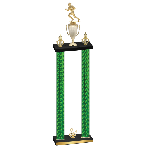 Double Green Carbon Fiber Second Place Football Trophy