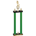 Double Green Carbon Fiber Year Football Trophy