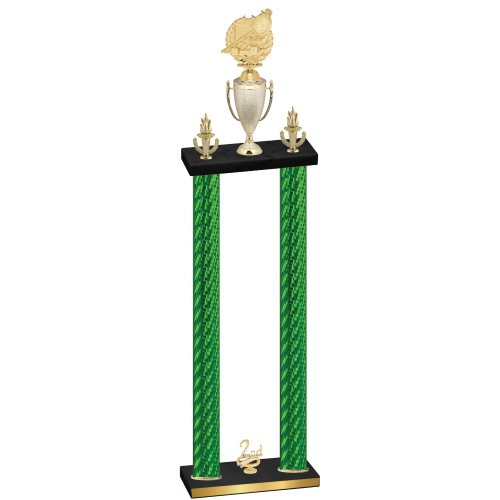 Double Green Carbon Fiber Second Place Swimming Trophy