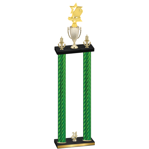 Double Green Carbon Fiber Year Pickleball Trophy