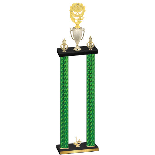 Double Green Carbon Fiber First Place Pickleball Trophy