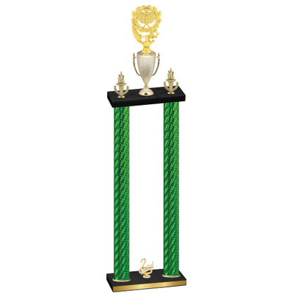 Double Green Carbon Fiber Second Place Pickleball Trophy