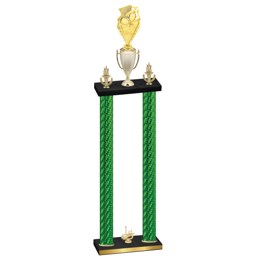 Double Green Carbon Fiber First Place Pickleball Trophy