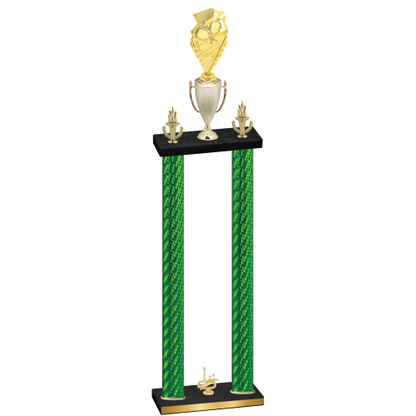 Double Green Carbon Fiber First Place Pickleball Trophy