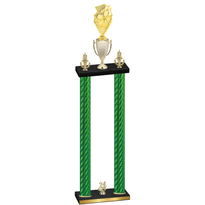 Double Green Carbon Fiber Year Pickleball Trophy
