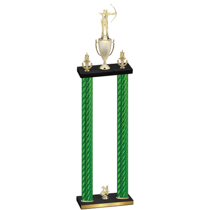 Double Green Carbon Fiber Year Archery Trophy