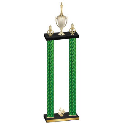 Double Green Carbon Fiber Fourth Place Chess Trophy