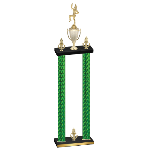 Double Green Carbon Fiber Victory Majorette Trophy