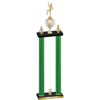 Double Green Carbon Fiber Year Majorette Trophy