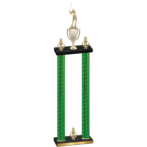 Double Green Carbon Fiber Victory Golf Trophy