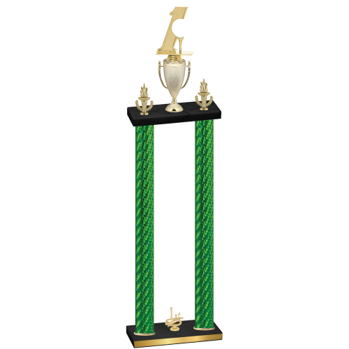 Double Green Carbon Fiber First Place Golf Trophy