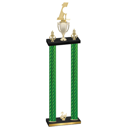 Double Green Carbon Fiber Second Place Golf Trophy