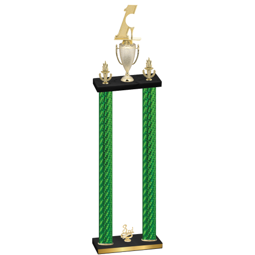 Double Green Carbon Fiber Third Place Golf Trophy