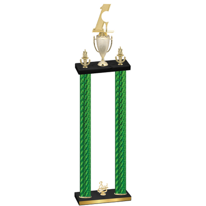 Double Green Carbon Fiber Third Place Golf Trophy