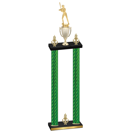 Double Green Carbon Fiber Victory Softball Trophy