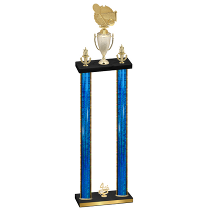 Double Blue Glacier Fourth Place Tennis Trophy