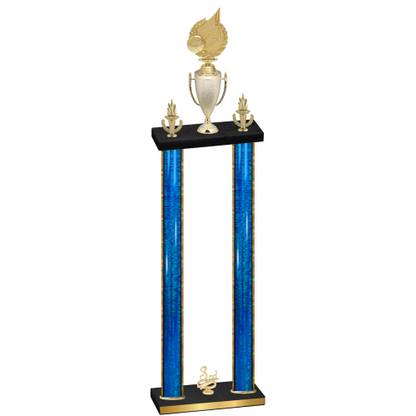 Double Blue Glacier Third Place Volleyball Trophy