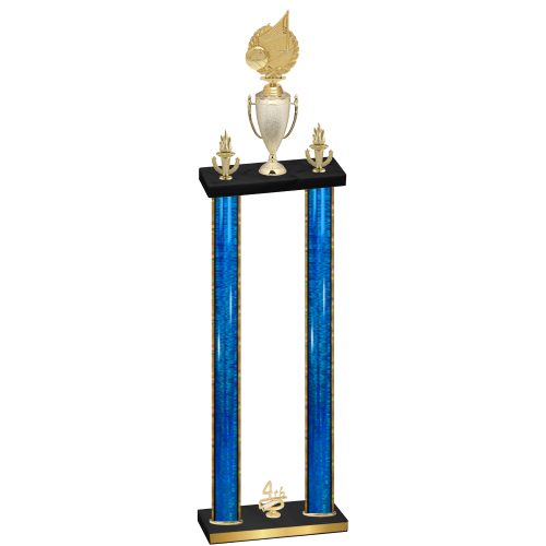 Double Blue Glacier Fourth Place Volleyball Trophy
