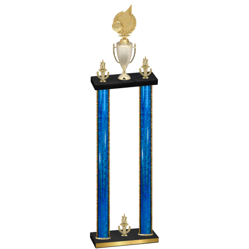 Double Blue Glacier Victory Volleyball Trophy