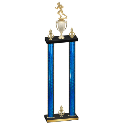 Double Blue Glacier Victory Football Trophy