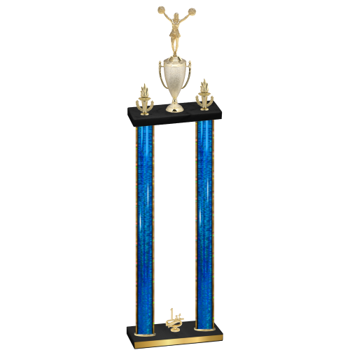 Double Blue Glacier First Place Cheerleading Trophy