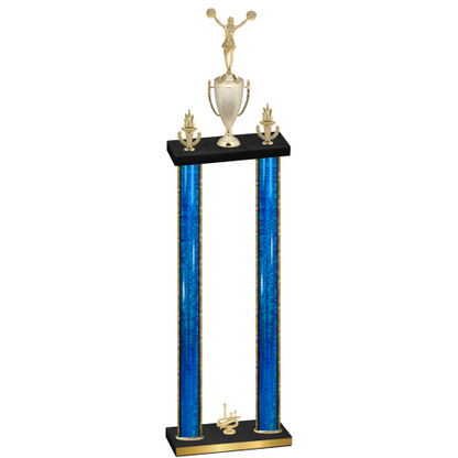 Double Blue Glacier First Place Cheerleading Trophy