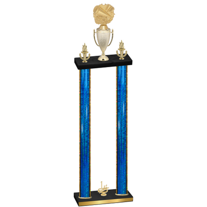 Double Blue Glacier First Place Cheerleading Trophy