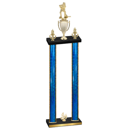 Double Blue Glacier Fourth Place Hockey Trophy