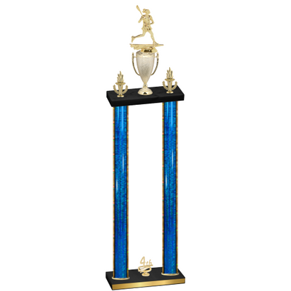 Double Blue Glacier Fourth Place Lacrosse Trophy