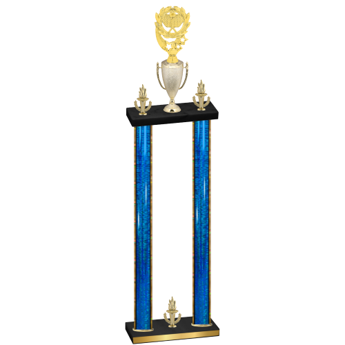 Double Blue Glacier Victory Pickleball Trophy