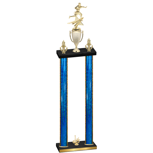 Double Blue Glacier First Place Flag Football Trophy