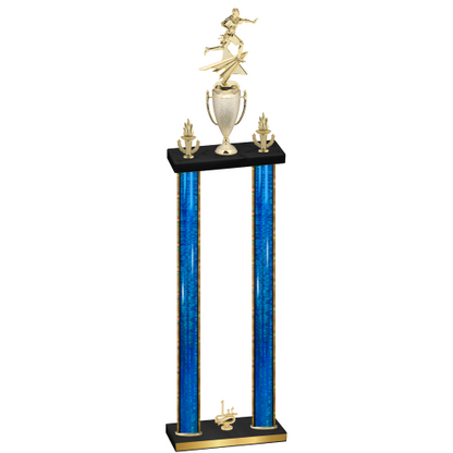 Double Blue Glacier First Place Flag Football Trophy